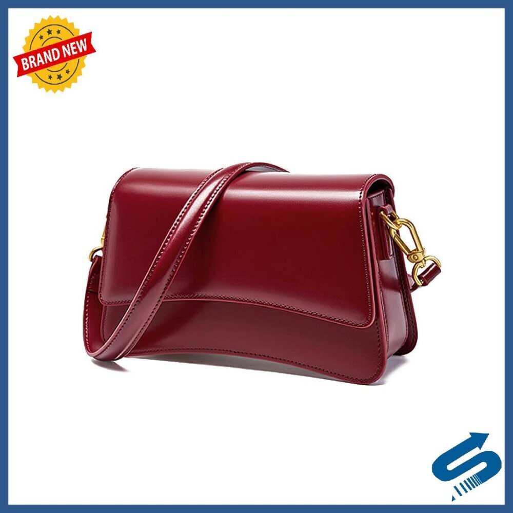 Genuine Leather Crossbody Bag Adjustable Strap Lightweight Saddle Purse